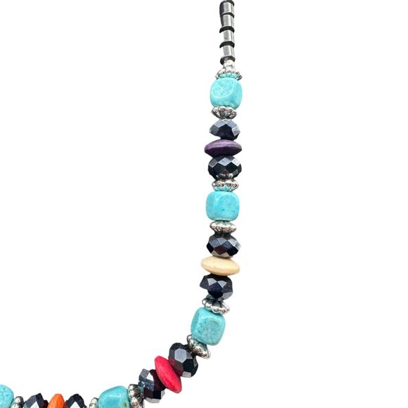 Beaded Necklace Turquoise Multi-Color Stone Style Boho Southwestern Jewelry 18" - Picture 16 of 16